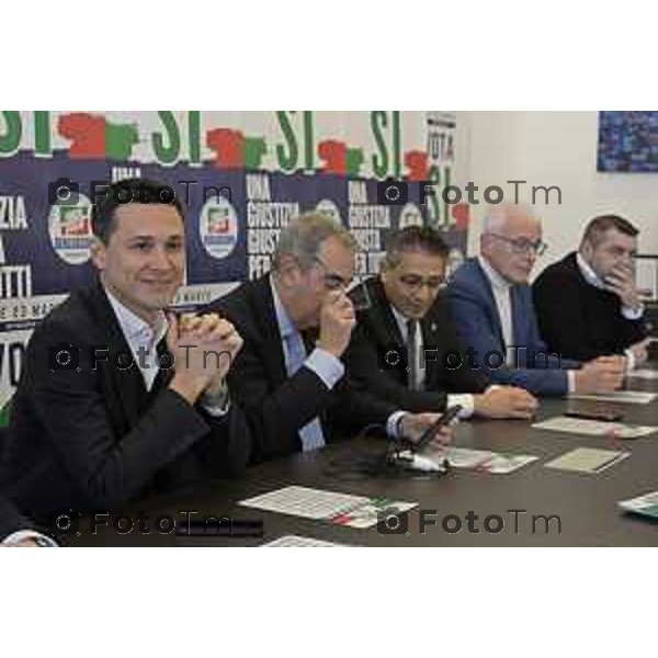 Maurizio Gasparri, presidente dei senatori di Forza Italia a Bergamo per referendum giustizia. 19 Marzo 2026 Bergamo Italia foto Tiziano Manzoni Lapresse