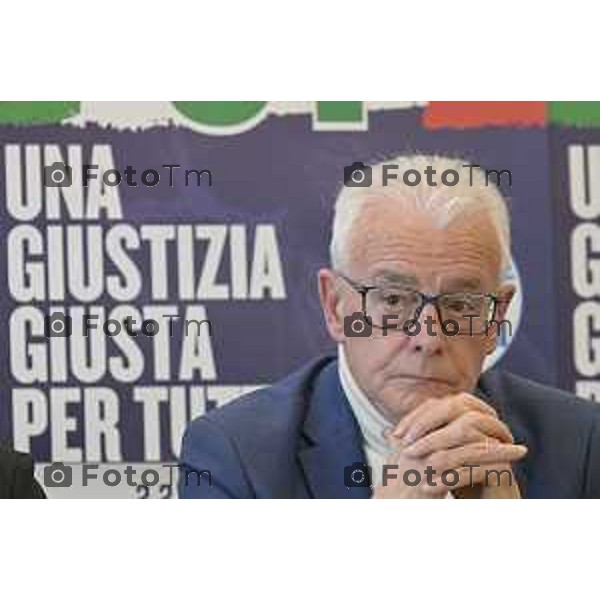 Maurizio Gasparri, presidente dei senatori di Forza Italia a Bergamo per referendum giustizia. Gianfranco Gafforelli 19 Marzo 2026 Bergamo Italia foto Tiziano Manzoni Lapresse