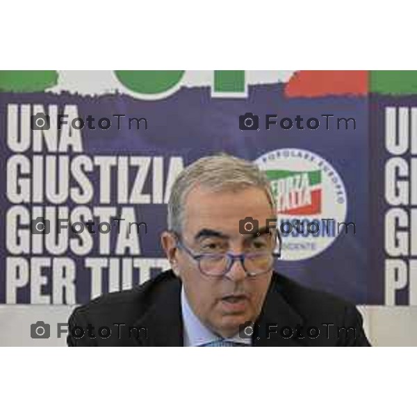 Maurizio Gasparri, presidente dei senatori di Forza Italia a Bergamo per referendum giustizia. 19 Marzo 2026 Bergamo Italia foto Tiziano Manzoni Lapresse