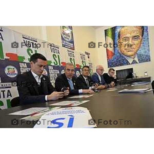 Maurizio Gasparri, presidente dei senatori di Forza Italia a Bergamo per referendum giustizia. 19 Marzo 2026 Bergamo Italia foto Tiziano Manzoni Lapresse