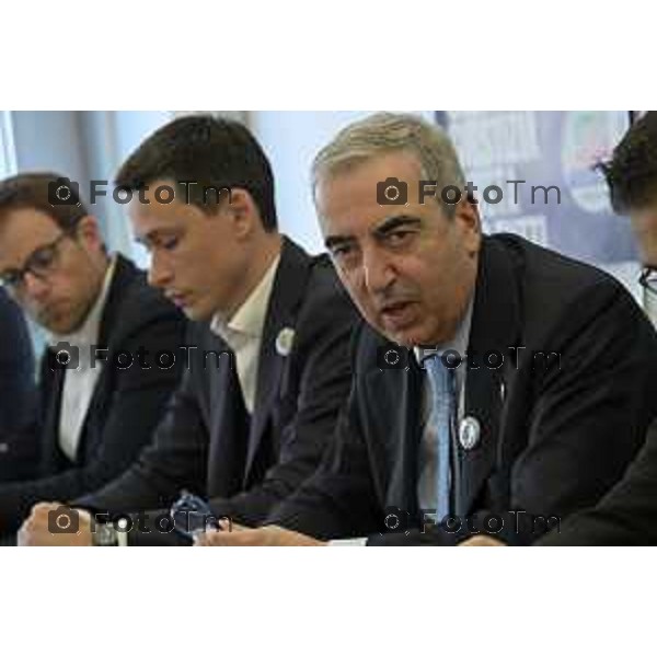 Maurizio Gasparri, presidente dei senatori di Forza Italia a Bergamo per referendum giustizia. 19 Marzo 2026 Bergamo Italia foto Tiziano Manzoni Lapresse