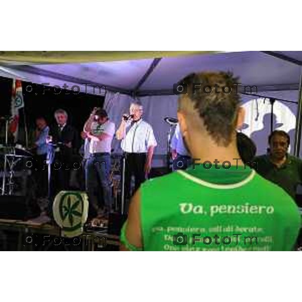Arcene Festa della lega nord l\'intervento di Bossi foto Tiziano Manzoni Fotogramma