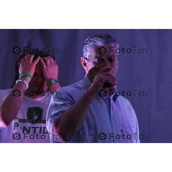 Arcene Festa della lega nord l\'intervento di Bossi foto Tiziano Manzoni Fotogramma