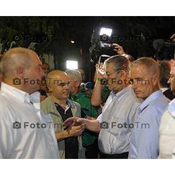 Arcene Festa della lega nord l\'intervento di Bossi foto Tiziano Manzoni Fotogramma