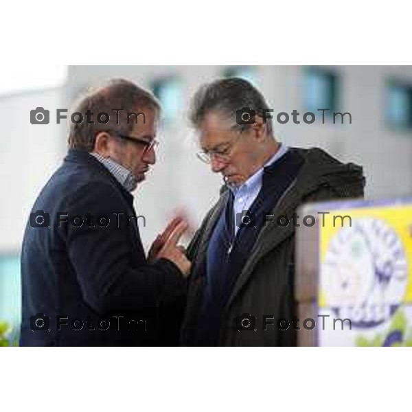 Zanica Lega Day 01-Maggio 2012 Nella foto: da sx Maroni e Bossi ( lega) foto Tiziano Manzoni