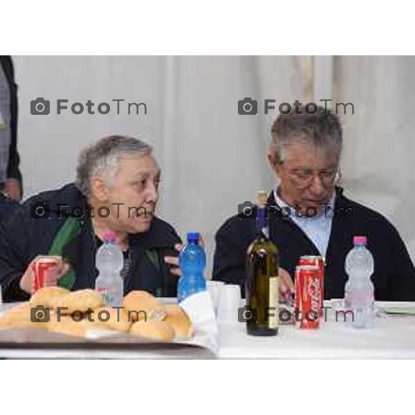 Zanica Lega Day 01-Maggio 2012 Nella foto: Manuela Dal Lago e Umberto Bossi foto Tiziano Manzoni