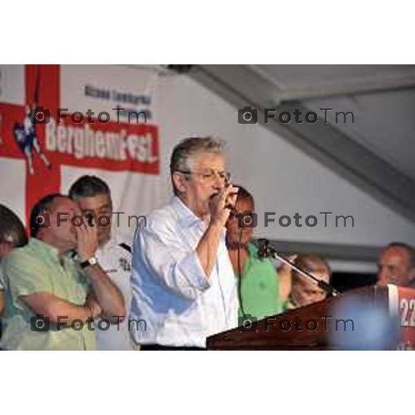 Alzano Lombardo Berghem Festa 2011 nella foto Umberto Bossi foto Tiziano Manzoni/Fotogramma Bergamo