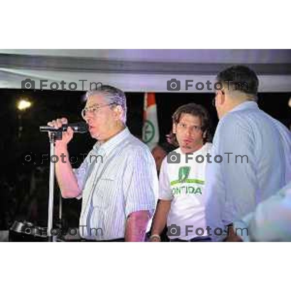 Arcene Festa della lega nord l\'intervento di Bossi foto Tiziano Manzoni Fotogramma