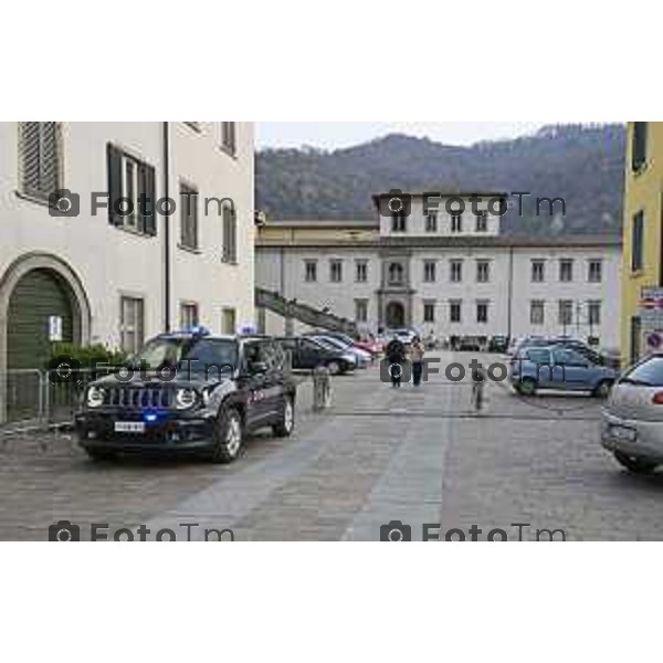 Pontida Bergamo la basilica e la bandiera a mezz\'asta per funerale Bossi 21-03-2026 2026 Montello Italia foto Tiziano Manzoni Lapresse