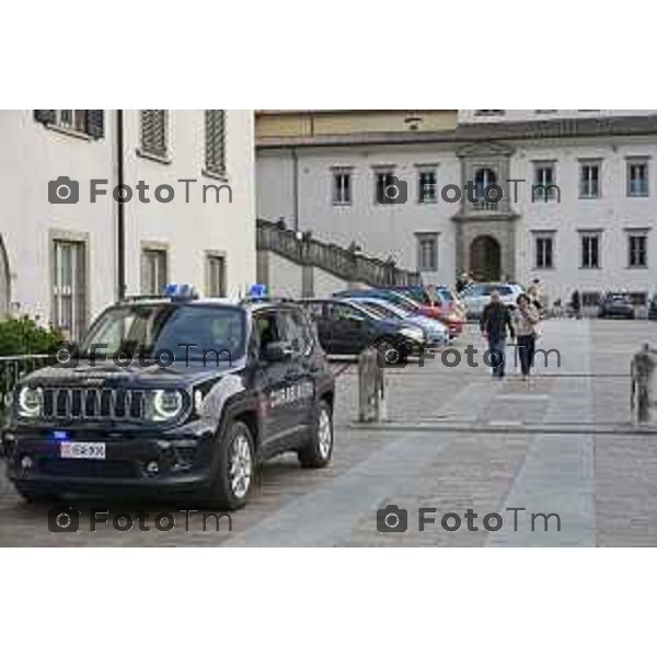 Pontida Bergamo la basilica e la bandiera a mezz\'asta per funerale Bossi 21-03-2026 2026 Montello Italia foto Tiziano Manzoni Lapresse