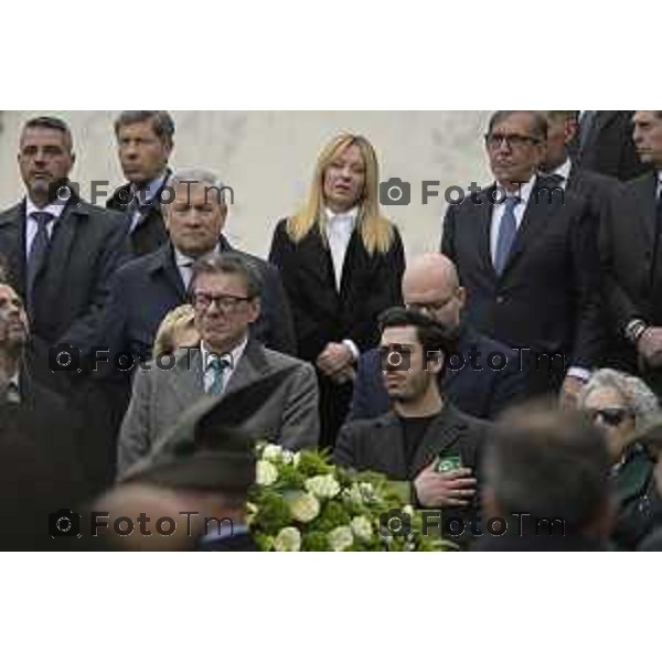 Pontida Bergamo funerale di Umberto Bossi 22 Marzo 2026 Pontida Bg Italia foto Tiziano Manzoni Lapresse