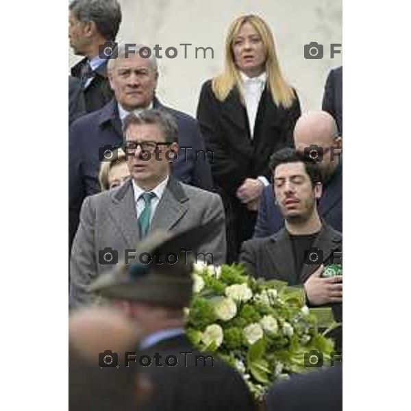 Pontida Bergamo funerale di Umberto Bossi 22 Marzo 2026 Pontida Bg Italia foto Tiziano Manzoni Lapresse