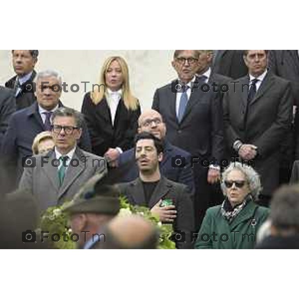 Pontida Bergamo funerale di Umberto Bossi 22 Marzo 2026 Pontida Bg Italia foto Tiziano Manzoni Lapresse