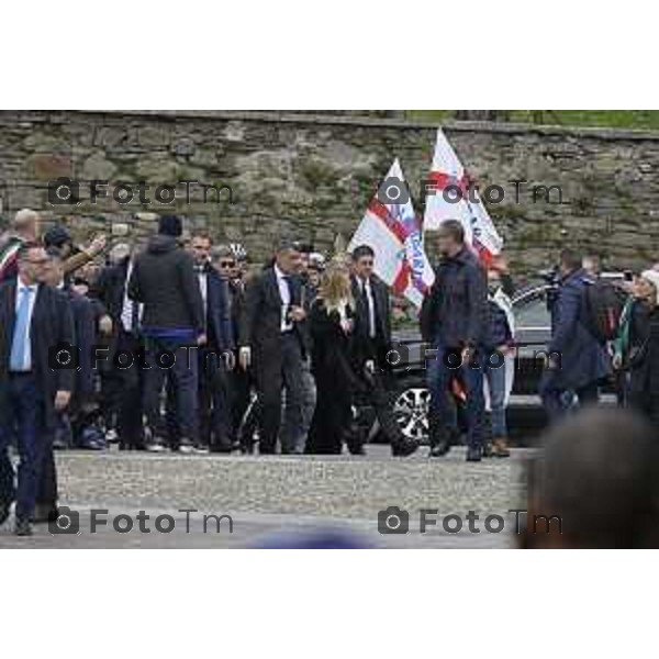 Pontida Bergamo funerale di Umberto Bossi 22 Marzo 2026 Pontida Bg Italia foto Tiziano Manzoni Lapresse