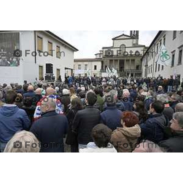 Pontida Bergamo funerale di Umberto Bossi 22 Marzo 2026 Pontida Bg Italia foto Tiziano Manzoni Lapresse