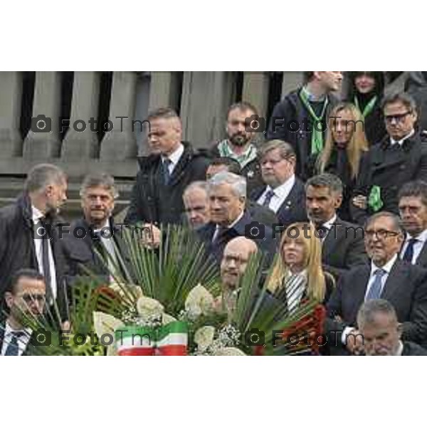 Pontida Bergamo funerale di Umberto Bossi 22 Marzo 2026 Pontida Bg Italia foto Tiziano Manzoni Lapresse