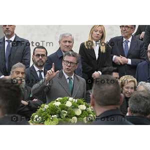 Pontida Bergamo funerale di Umberto Bossi 22 Marzo 2026 Pontida Bg Italia foto Tiziano Manzoni Lapresse