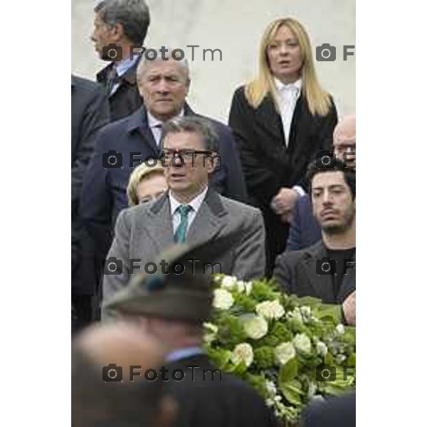 Pontida Bergamo funerale di Umberto Bossi 22 Marzo 2026 Pontida Bg Italia foto Tiziano Manzoni Lapresse