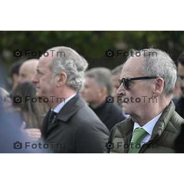 Pontida Bergamo funerale di Umberto Bossi 22 Marzo 2026 Pontida Bg Italia foto Tiziano Manzoni Lapresse