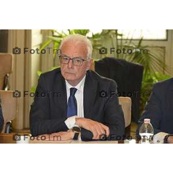 Bergamo Fiera Nuova presentazione Masterplan sviluppo Fiera di Bergamo.Gianfranco Gafforelli, Presidente della Provincia di Bergamo 23-3- 2026 Italia foto Tiziano Manzoni Lapresse