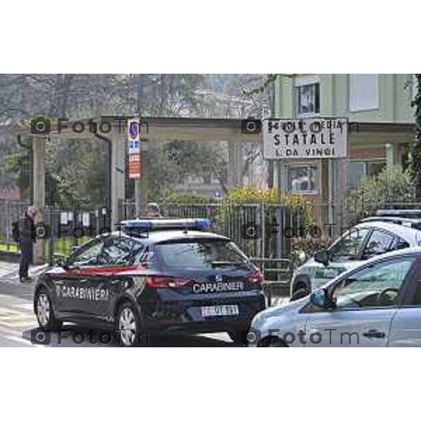 Tescore Balneario, BG scuola Media Da Vinci alunno accoltella professoressa a scuoa 25 Marzo 2026 Bergamo Italia Trescore Balneario investimento foto Tiziano Manzoni Lapresse