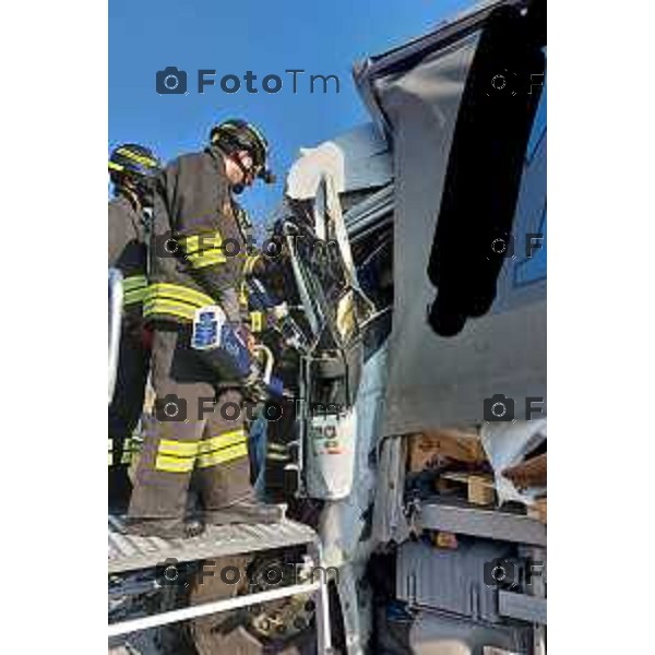 Mortale Autostrada A4 25 Marzo 2026 Bergamo Italia foto Tiziano Manzoni Lapresse