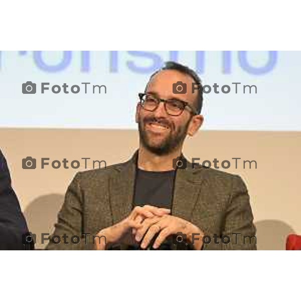 Claudio Cerasa presenta a Bergamo il suo ultimo libro "L\'antidoto. Libertà, ambiente, tecnologia. Manifesto ottimista contro la dittatura del catastrofismo" Maria Elena Boschi, Giorgio Gori e Angelino Alfano 26 marzo 2026 Italia foto Tiziano Manzoni Lapresse