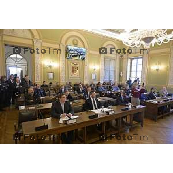 Bergamo primo consiglio Provinciale con Presidente Gianfranco Gafforelli 28 Marzo 2026 Bergamo Italia foto Tiziano Manzoni Lapresse