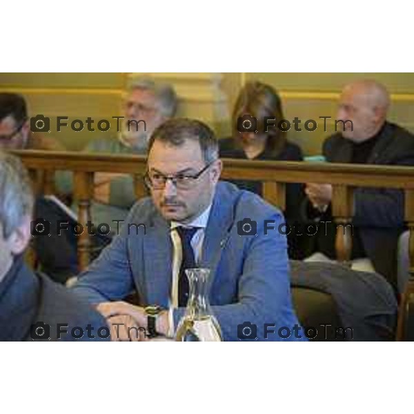 Bergamo primo consiglio Provinciale con Presidente Gianfranco Gafforelli Coansigliere SImone Biffi 28 Marzo 2026 Bergamo Italia foto Tiziano Manzoni Lapresse