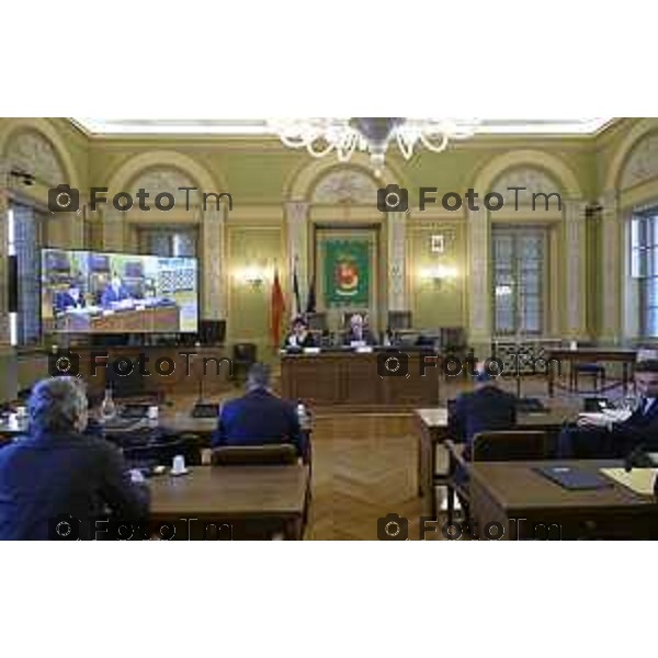 Bergamo primo consiglio Provinciale con Presidente Gianfranco Gafforelli 28 Marzo 2026 Bergamo Italia foto Tiziano Manzoni Lapresse