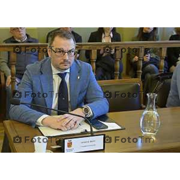 Bergamo primo consiglio Provinciale con Presidente Gianfranco Gafforelli Coansigliere SImone Biffi 28 Marzo 2026 Bergamo Italia foto Tiziano Manzoni Lapresse