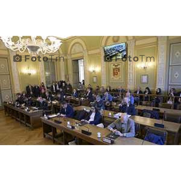 Bergamo primo consiglio Provinciale con Presidente Gianfranco Gafforelli 28 Marzo 2026 Bergamo Italia foto Tiziano Manzoni Lapresse