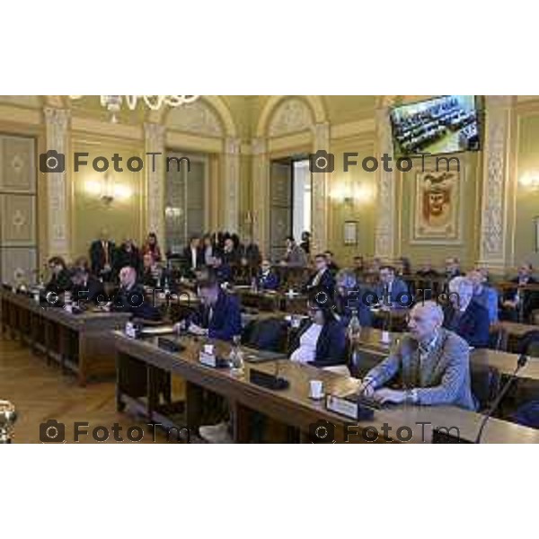 Bergamo primo consiglio Provinciale con Presidente Gianfranco Gafforelli 28 Marzo 2026 Bergamo Italia foto Tiziano Manzoni Lapresse