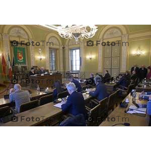 Bergamo primo consiglio Provinciale con Presidente Gianfranco Gafforelli 28 Marzo 2026 Bergamo Italia foto Tiziano Manzoni Lapresse