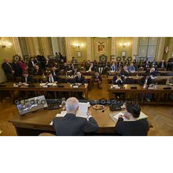 Bergamo primo consiglio Provinciale con Presidente Gianfranco Gafforelli 28 Marzo 2026 Bergamo Italia foto Tiziano Manzoni Lapresse