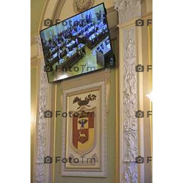 Bergamo primo consiglio Provinciale con Presidente Gianfranco Gafforelli 28 Marzo 2026 Bergamo Italia foto Tiziano Manzoni Lapresse