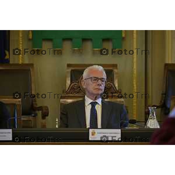 Bergamo primo consiglio Provinciale con Presidente Gianfranco Gafforelli 28 Marzo 2026 Bergamo Italia foto Tiziano Manzoni Lapresse