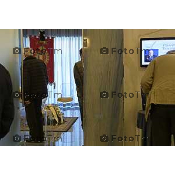 Camera ardente sala del comiatto di Franco Tentorio Ex sindaco 28 Marzo 2026 Bergamo Italia foto Tiziano Manzoni Lapresse