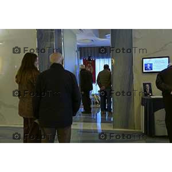 Camera ardente sala del comiatto di Franco Tentorio Ex sindaco 28 Marzo 2026 Bergamo Italia foto Tiziano Manzoni Lapresse