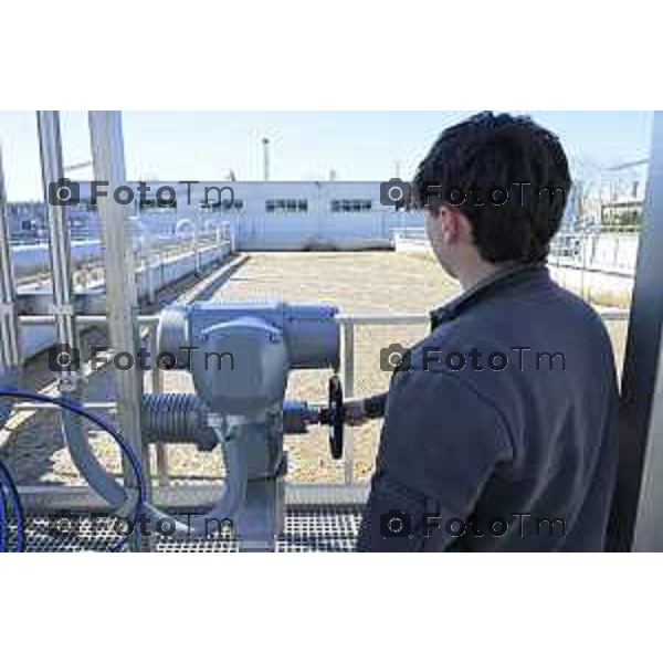 Bergamo apertura dell’impianto di depurazione potenzia la capacità del nucleo storico dell’impianto già attivo, Uniacque ha realizzato grazie al co-finanziamento PNRR. 28 Marzo 2026 Bergamo Italia foto Tiziano Manzoni Lapresse