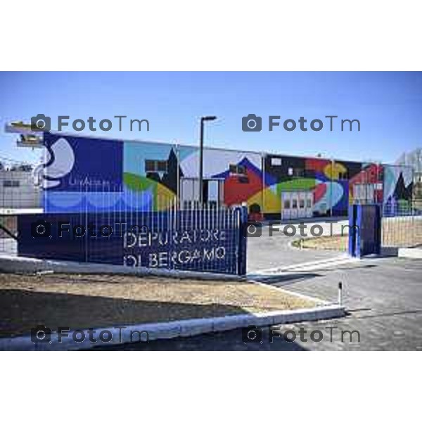 Bergamo apertura dell’impianto di depurazione potenzia la capacità del nucleo storico dell’impianto già attivo, Uniacque ha realizzato grazie al co-finanziamento PNRR. 28 Marzo 2026 Bergamo Italia foto Tiziano Manzoni Lapresse