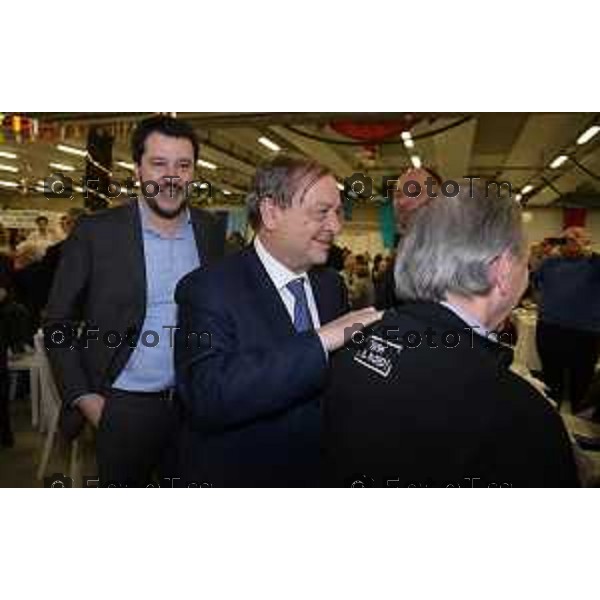 foto LaPresse Tiziano Manzoni (archivio Manzoni ) Bergamo 2013 Bergamo palazzo ( casa ) Suardi inaugurazione sede ambasciata della cultura europea nerlla foto: Franco Tentorio con Matteo Salvini ed Ettore Pirovano