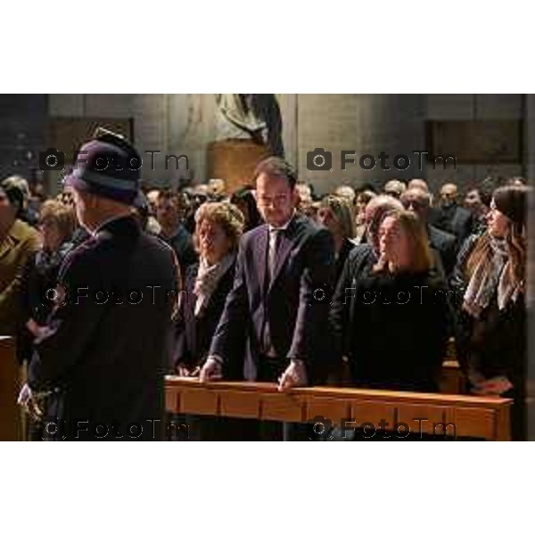 Bergamo funerale di Franco Tentorio ex sindaco di Bg e consigliere comunale per 49 anni anni 30 Marzo 2026 Bergamo Italia foto Tiziano Manzoni Lapresse