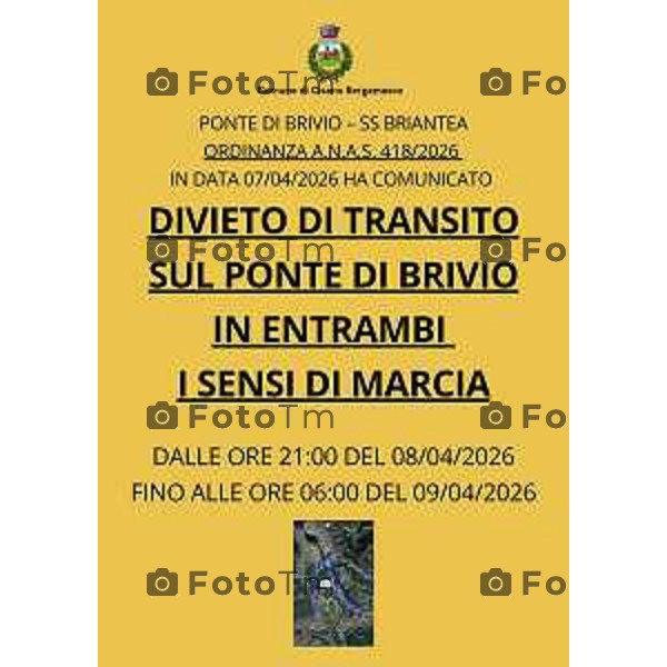 Brivio Bergamo Lecco ponte chiusura per lavori 07-04-2026 Bg Italia foto Tiziano Manzoni Lapresse