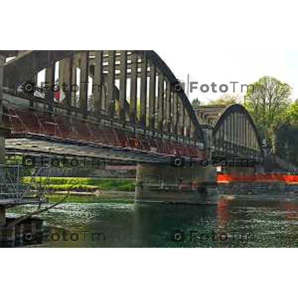 Cisano Bergamasco Bg Ponte di Brivio inizio lavori 8 Aprile 2026 Italia foto Tiziano Manzoni Lapresse