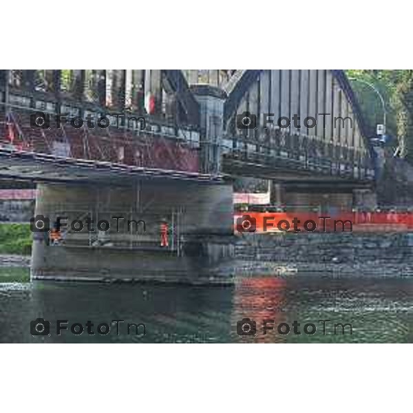 Cisano Bergamasco Bg Ponte di Brivio inizio lavori 8 Aprile 2026 Italia foto Tiziano Manzoni Lapresse