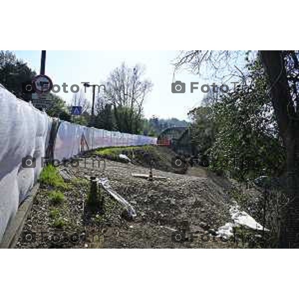 Cisano Bergamasco Bg Ponte di Brivio inizio lavori 8 Aprile 2026 Italia foto Tiziano Manzoni Lapresse