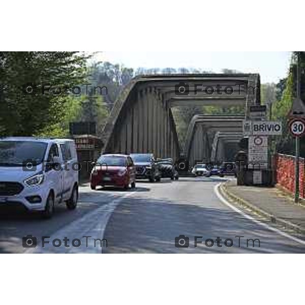 Cisano Bergamasco Bg Ponte di Brivio inizio lavori 8 Aprile 2026 Italia foto Tiziano Manzoni Lapresse