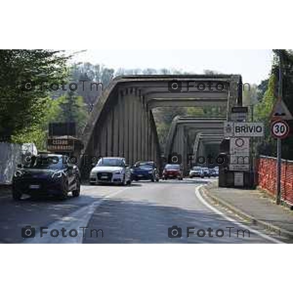 Cisano Bergamasco Bg Ponte di Brivio inizio lavori 8 Aprile 2026 Italia foto Tiziano Manzoni Lapresse