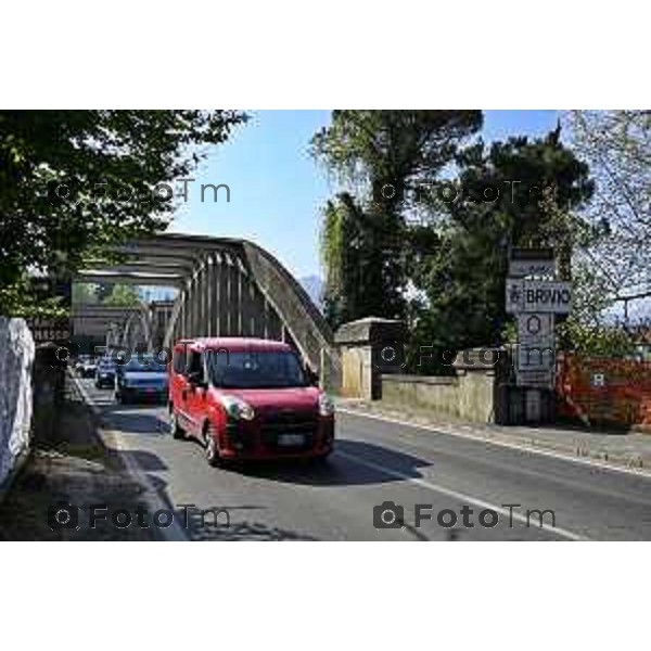 Cisano Bergamasco Bg Ponte di Brivio inizio lavori 8 Aprile 2026 Italia foto Tiziano Manzoni Lapresse